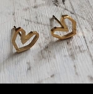 Cartoon Cutout heart SURGICAL STEEL stud earrings